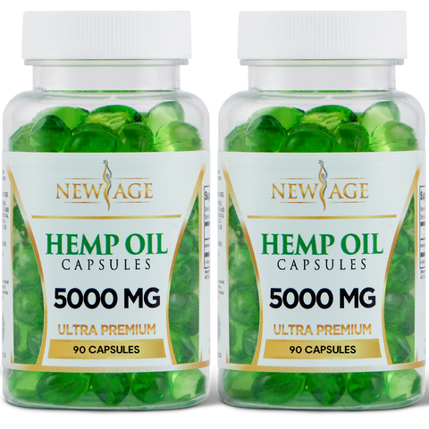 (2-Pack) Hemp Oil Capsules 5000 MG