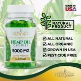 (2-Pack) Hemp Oil Capsules 5000 MG